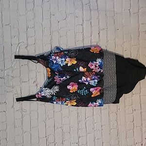 NEW Meet Curve Size 2XL Black Floral Blousy One Piece Swim Bathing Suit